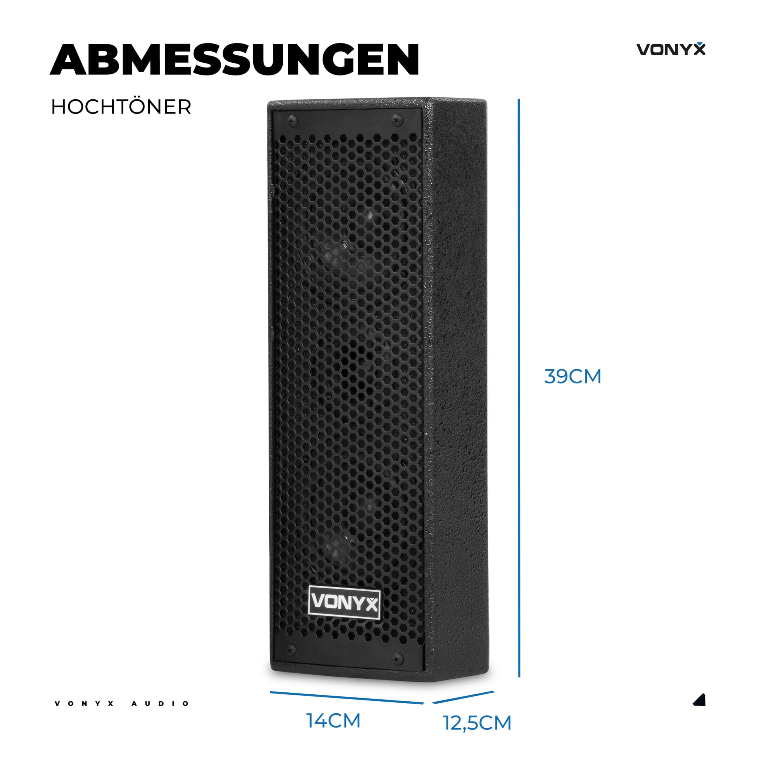 Vonyx VX1020BT - PA Anlage Komplettset 2.2-1050 Watt DJ Set, Musikanlage Bluetooth, 2X 10 Subwoofer, Topteile, Mikrofon, Trolley & Stative – Aktive PA Lautsprecher für Party & Karaoke