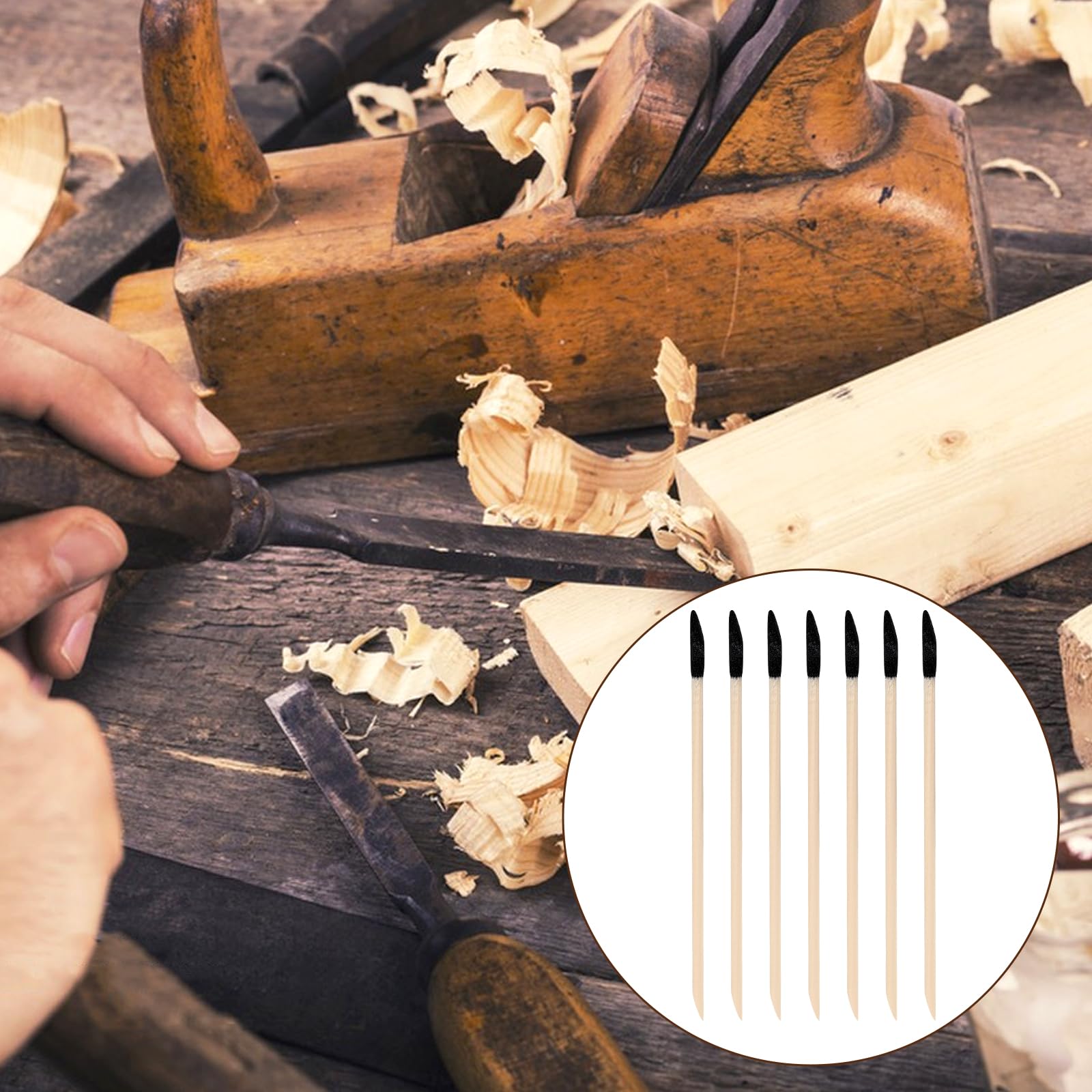 Confezione da 50 bastoncini abrasivi per spazi ristretti, ramoscelli di levigatura obliqui per dettagli fini, bastoncini abrasivi per modelli in plastica, legno, hobby