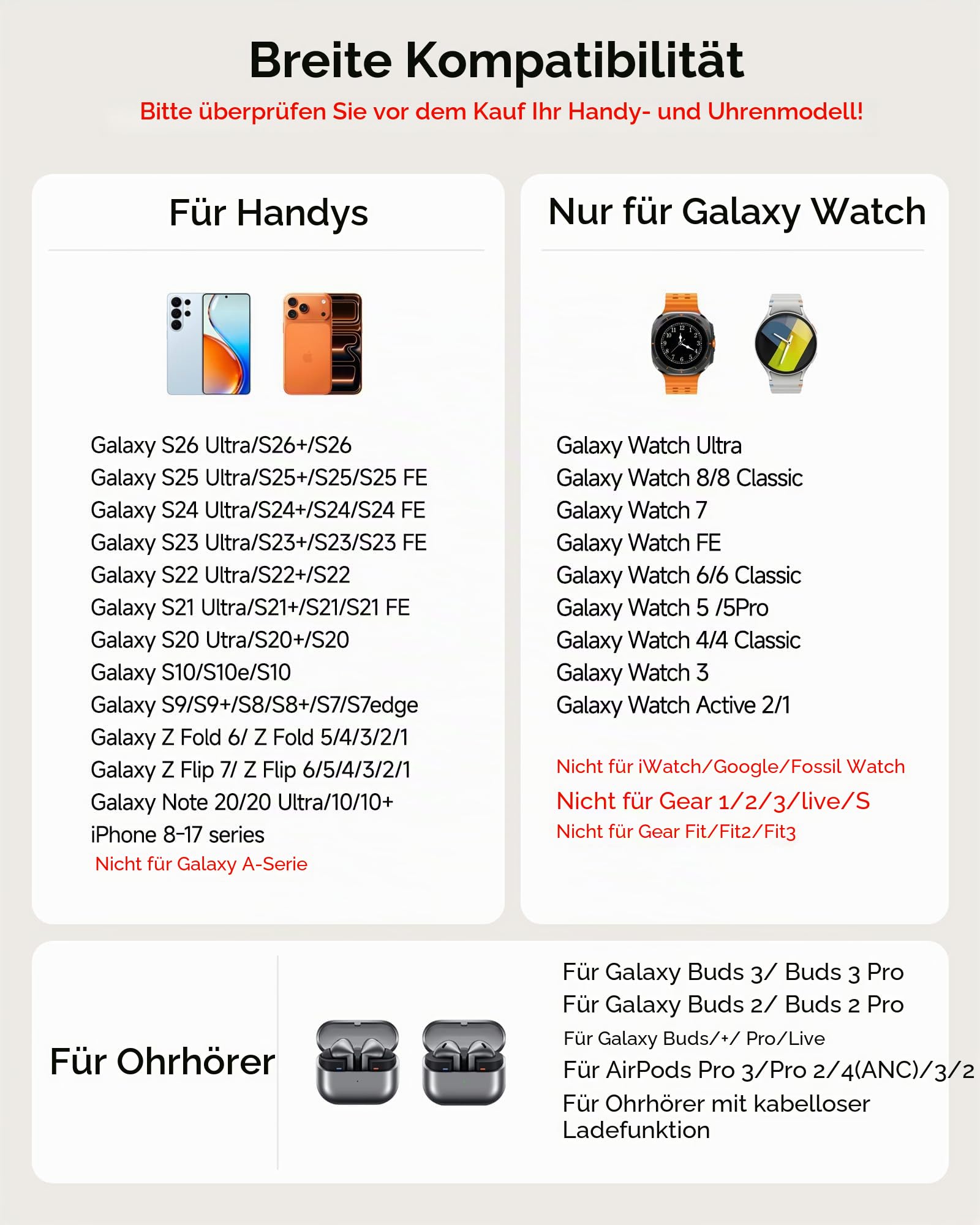 SwanScout Induktive Ladestation für Samsung Galaxy S26 Ultra/S26+/S26/S25/S24/S23/S22/S21, für Galaxy Watch Ultra/8/8 Classic/Ultra/7/6/5/4, für Galaxy Buds4 Pro, SwanScout 708S (Ohne Adapter) | für Galaxy S26 Ultra/S26+/S25/S24/S23/S22/S21, Galaxy Watch