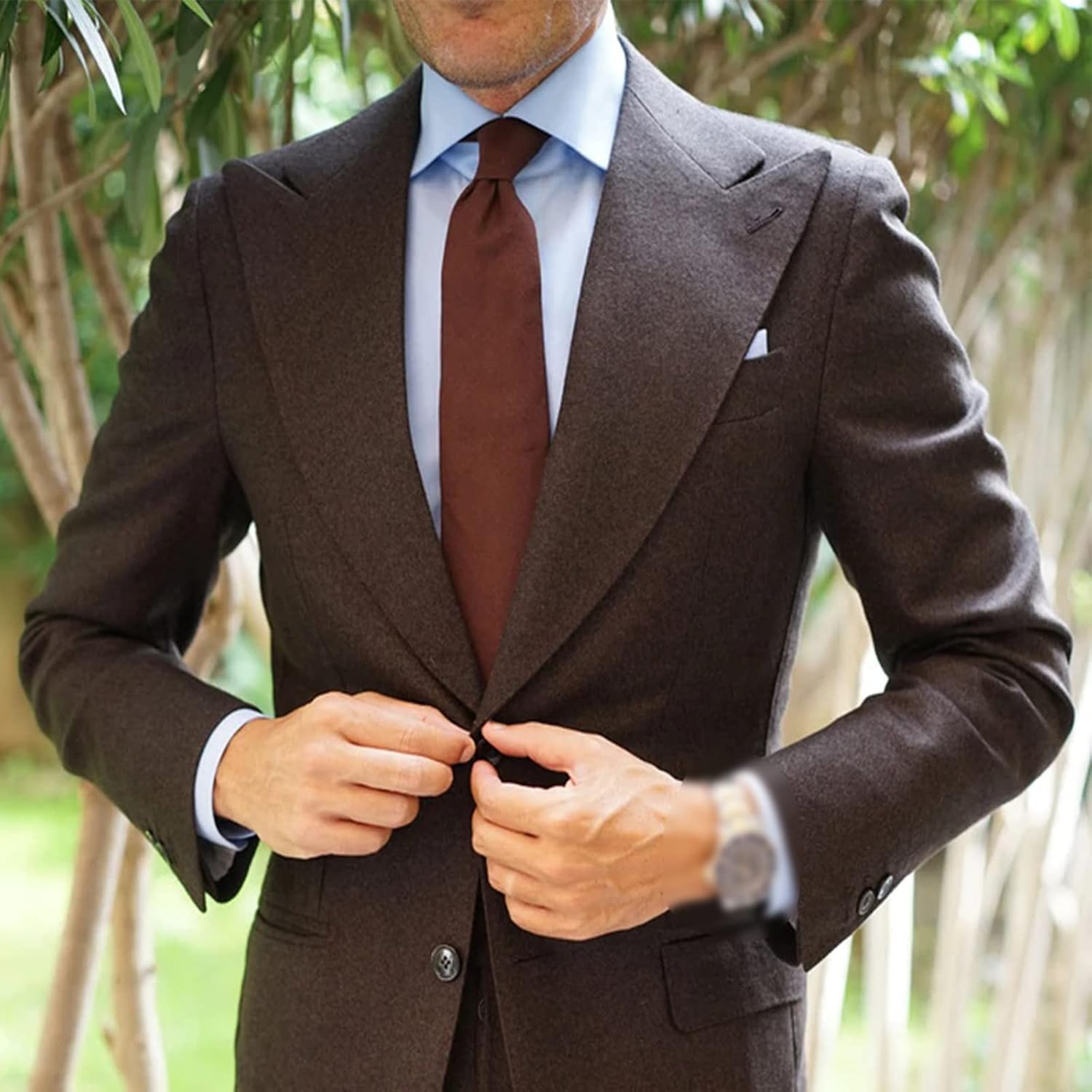 HISDERN Mens Ties Solid Color Wedding Ties and Pocket Square Neckties Clip Sets Business Formal Satin Ties for Men - Image 5