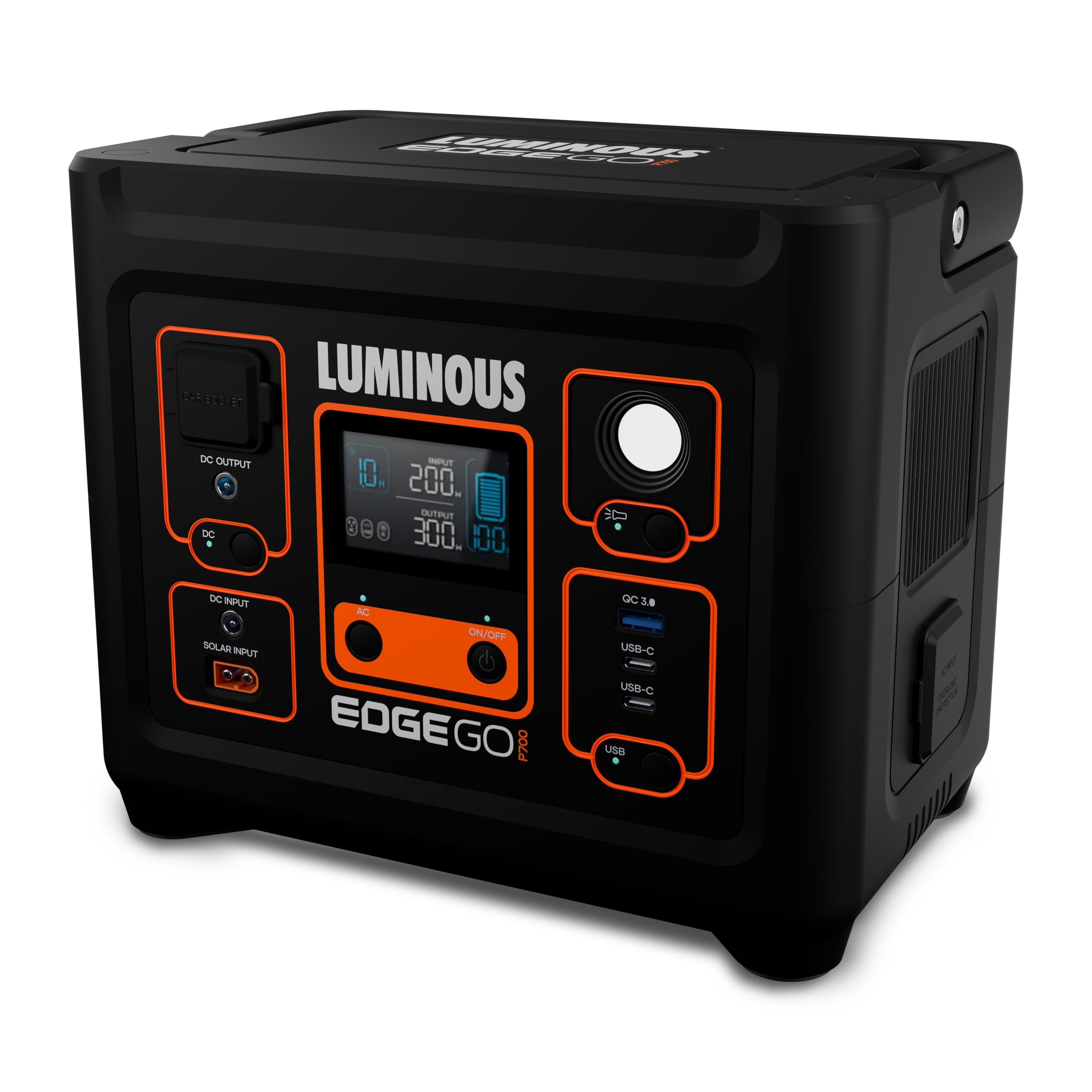 Luminous Edge GO P700 Portable Power Station | 500W Output | Fast Charging | Powers Multiple Devices | For Campers, Outdoor Shoot, Travel, Outdoor Parties, & Home Back-up | 5 Year Warranty