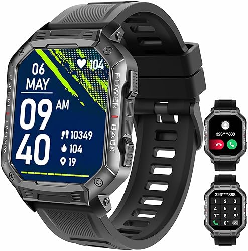 Miniatura 1 de Smart Watch - Military Watches for Men Bluetooth Calling IP67 Waterproof Outdoor Tactical Smartwatch for Android and iPhone 183HD Display Fitness