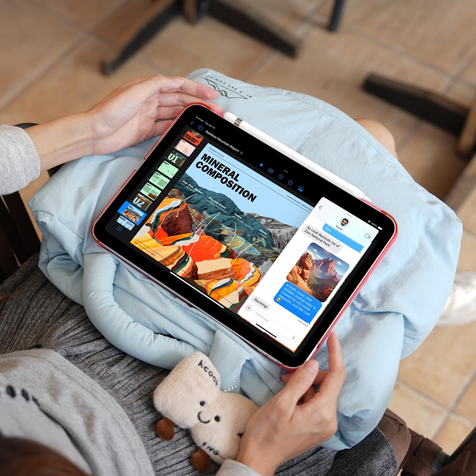 CoBak Funda para iPad A16 11.ª Gen 11" 2025 & iPad 10.ª Gen 10,9" 2022: Funda Fina con Parte Trasera rígida Transparente, Compatible con Touch ID, Fucsia — view 8