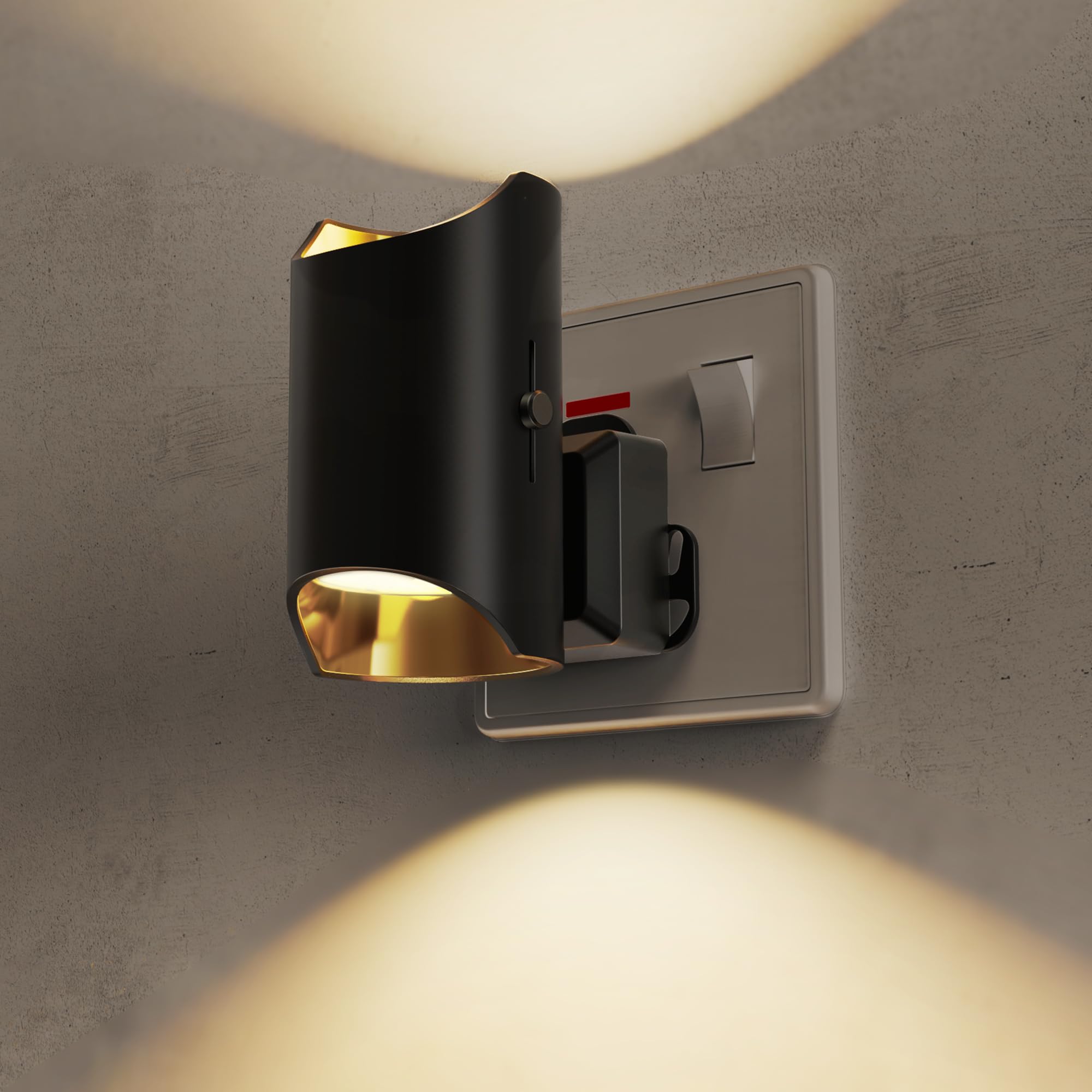 Dimmable Night Light Plug in Wall, [1 Pack] Dusk to Dawn Sensor, 0-100LM, Automatic Nightlight, 3000K Warm White, Modern Plug in Light for Hallway Bedroom Stair Bathroom