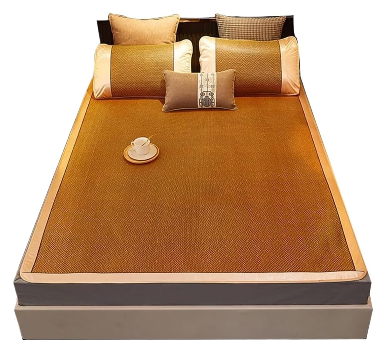 Human Cooling Mat Summer Sleeping Mat Rattan Foldable Cool Smooth Mattress Topper Bed For Durable Smooth(2 * 2.2M/78 * 86in)