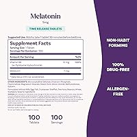 Vista 6 de Natrol Melatonina de liberación prolongada de 5 mg, suplemento dietético para un sueño reparador, 100 tabletas, suministro para 100 días