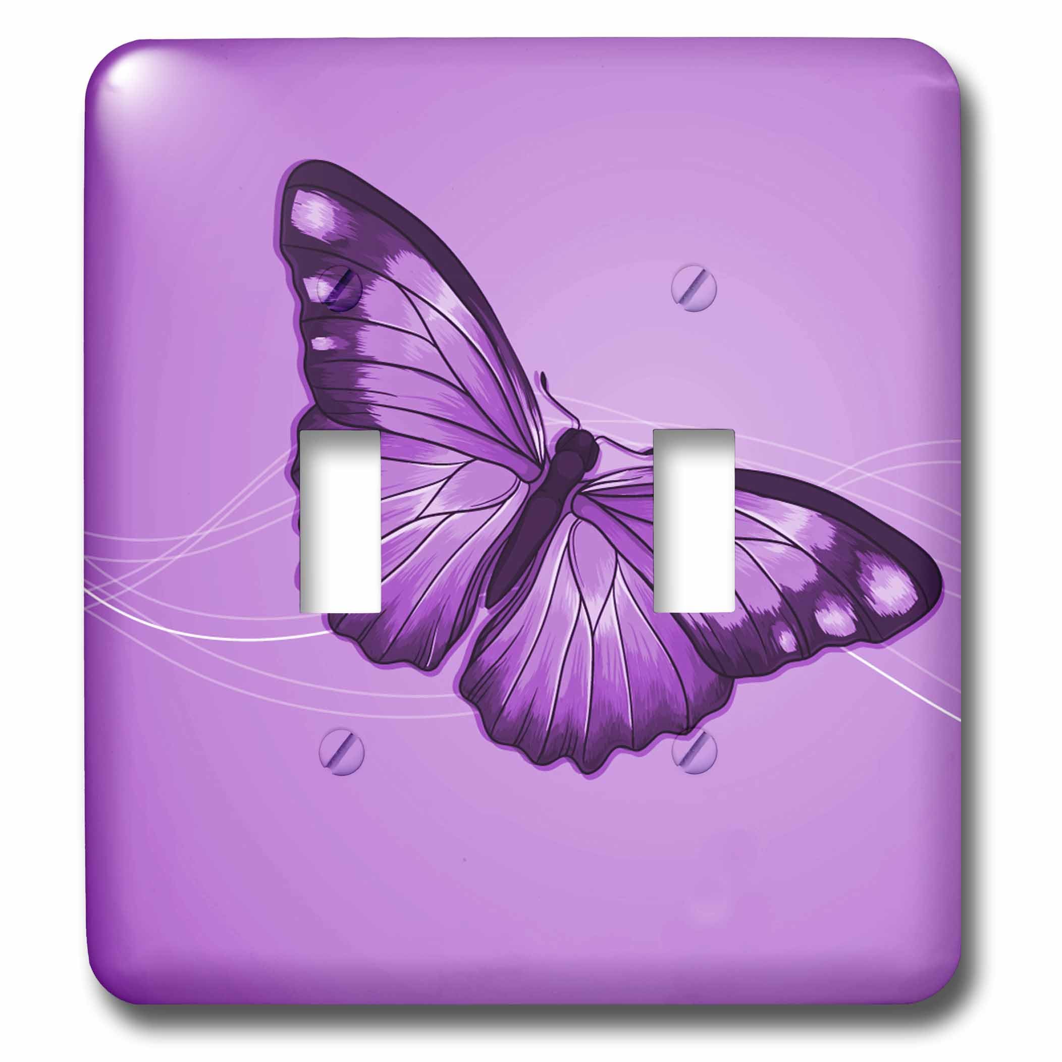 Interrupteur à bascule décoratif papillon violet multicolore lsp_112021_2 3dRose