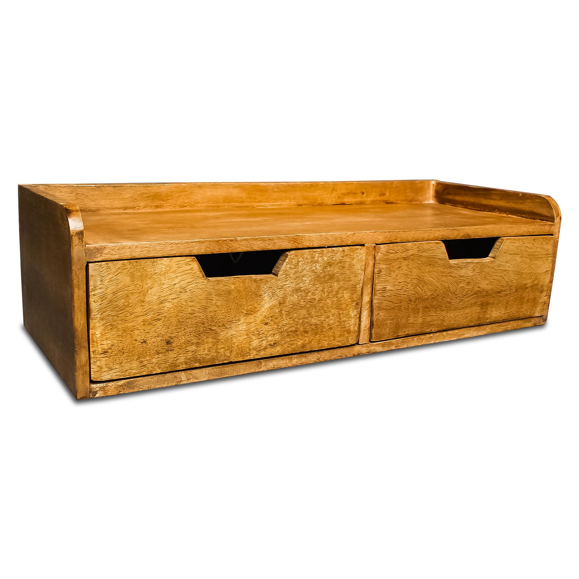 Handcrafted Mango Wood Wall-Mounted Bedside Drawer – Rustic Floating Shelf & Storage for Bedroom, Nightstand Organizer & Small Wall Cabinet for Modern Home Décor - Perfect Christmas & New Year Gift-image-34