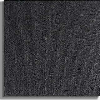 Carpet Tiles 50x50 cm 20 Pack 5 Square Meters for Home Office Living Room Bedroom Commercial Floor (Black)