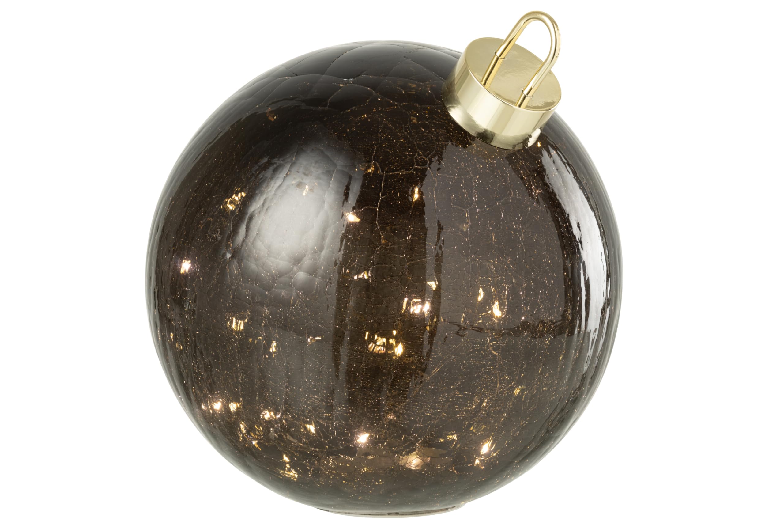 Boule de Noël J-Line en verre noir large avec éclairage LED intégré