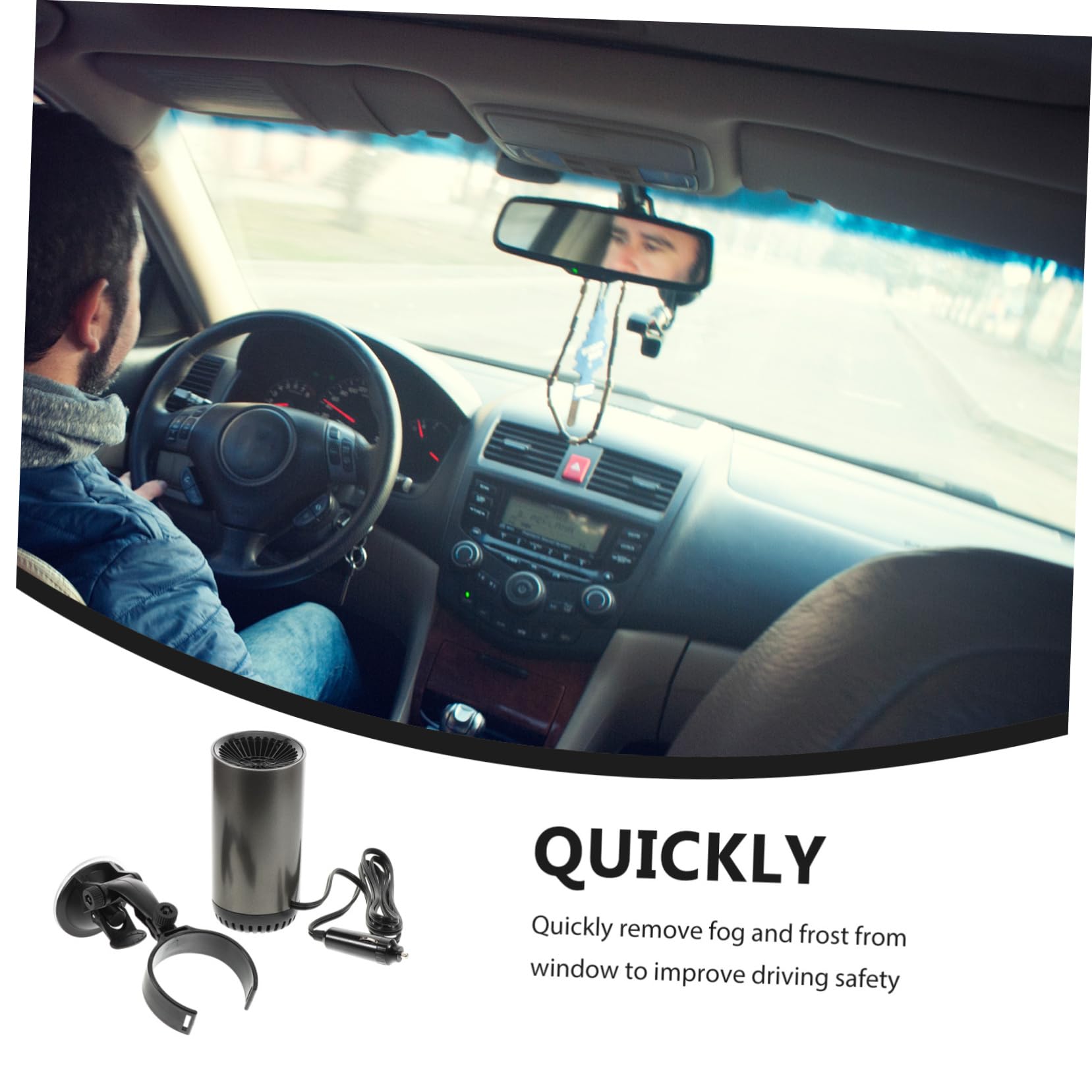 Ciieeo Dégivreur de Pare-brise Chauffage pour Véhicule Désembuage Rapide Accessoires Hiver Usage Portable