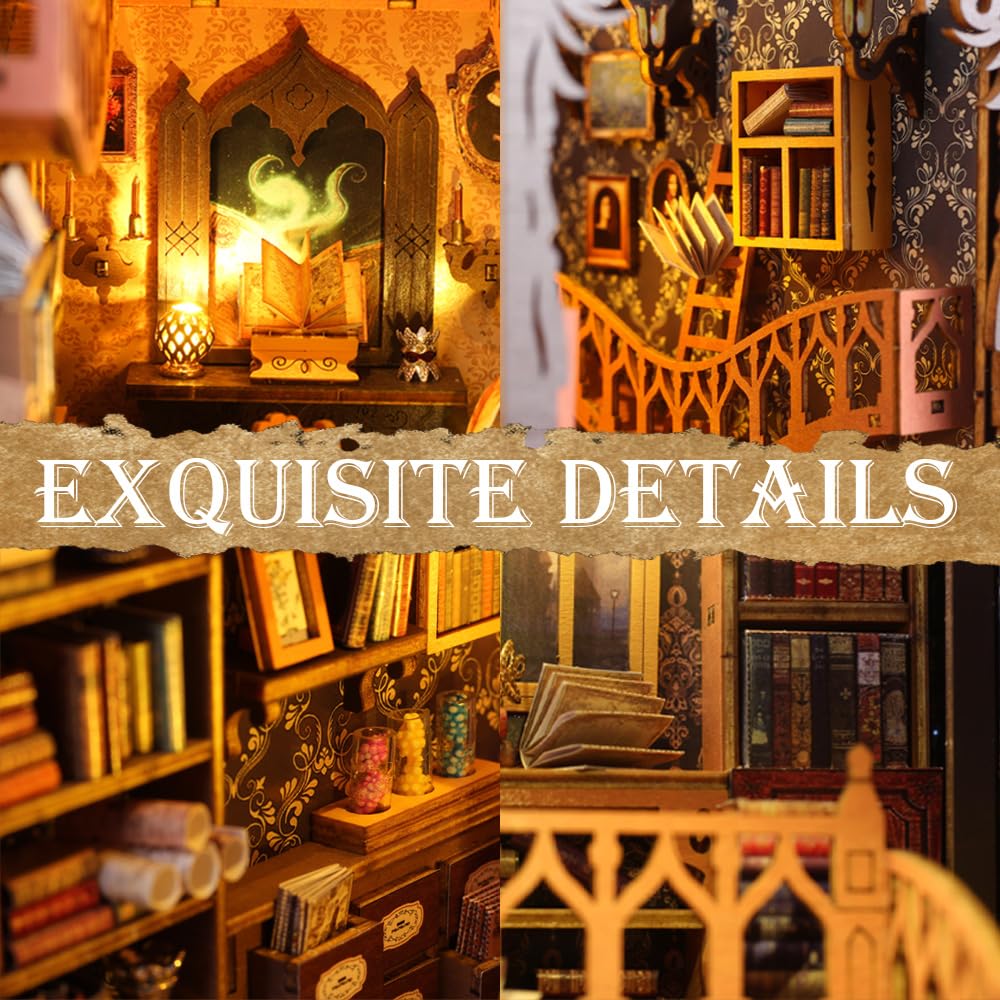 Lycidae Book Nook Kit, DIY Magic Dollhouse, Booknook, Miniature House Kit, 3D Puzzle Wooden, LED Lights, Decoration Gift - Image 3