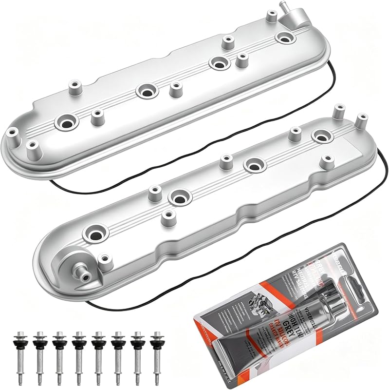 Kit de tampas de válvulas do motor Dtomi em alumínio para Chevrolet, GMC e Cadillac – 2 tampas com juntas e parafusos