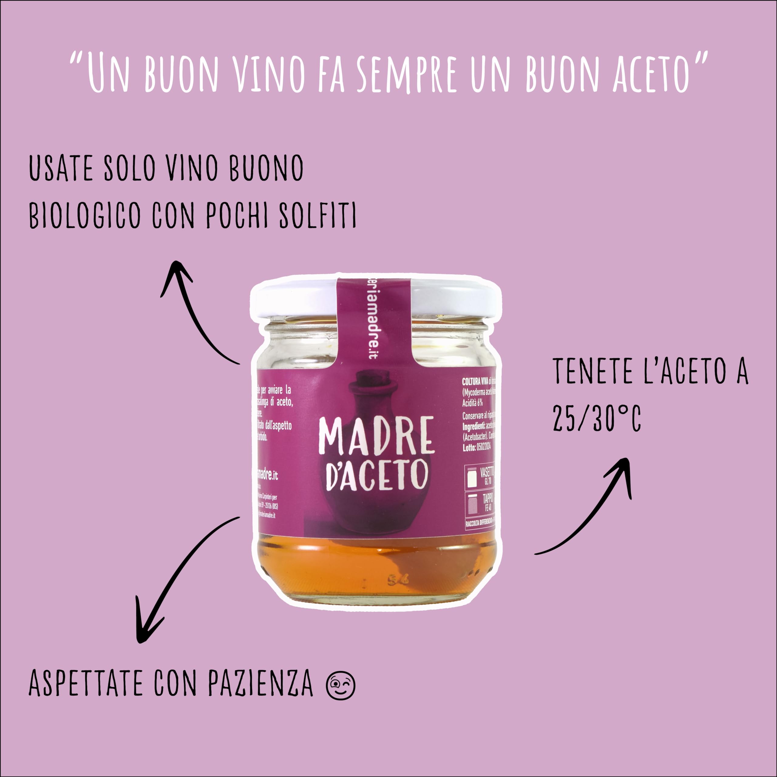 Madre d'aceto + istruzioni per ottenere l'aceto