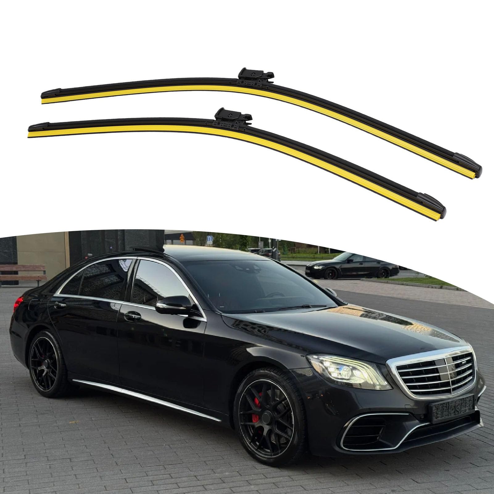 KIMISS Spazzola Tergicristallo Anteriore A2228201145 Installazione Semplice Senza Striature con OEM 2228201145 per S450 S550 S550e S63 AMG S65 AMG