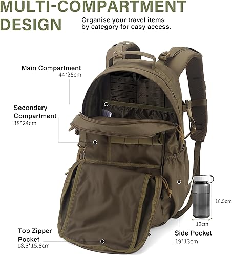 Miniatura 4 de Mardingtop mochila táctica Molle de 20L para senderismo, camping, Caqui Caqui,Negro,https://www.amazon.com/dp/undefined