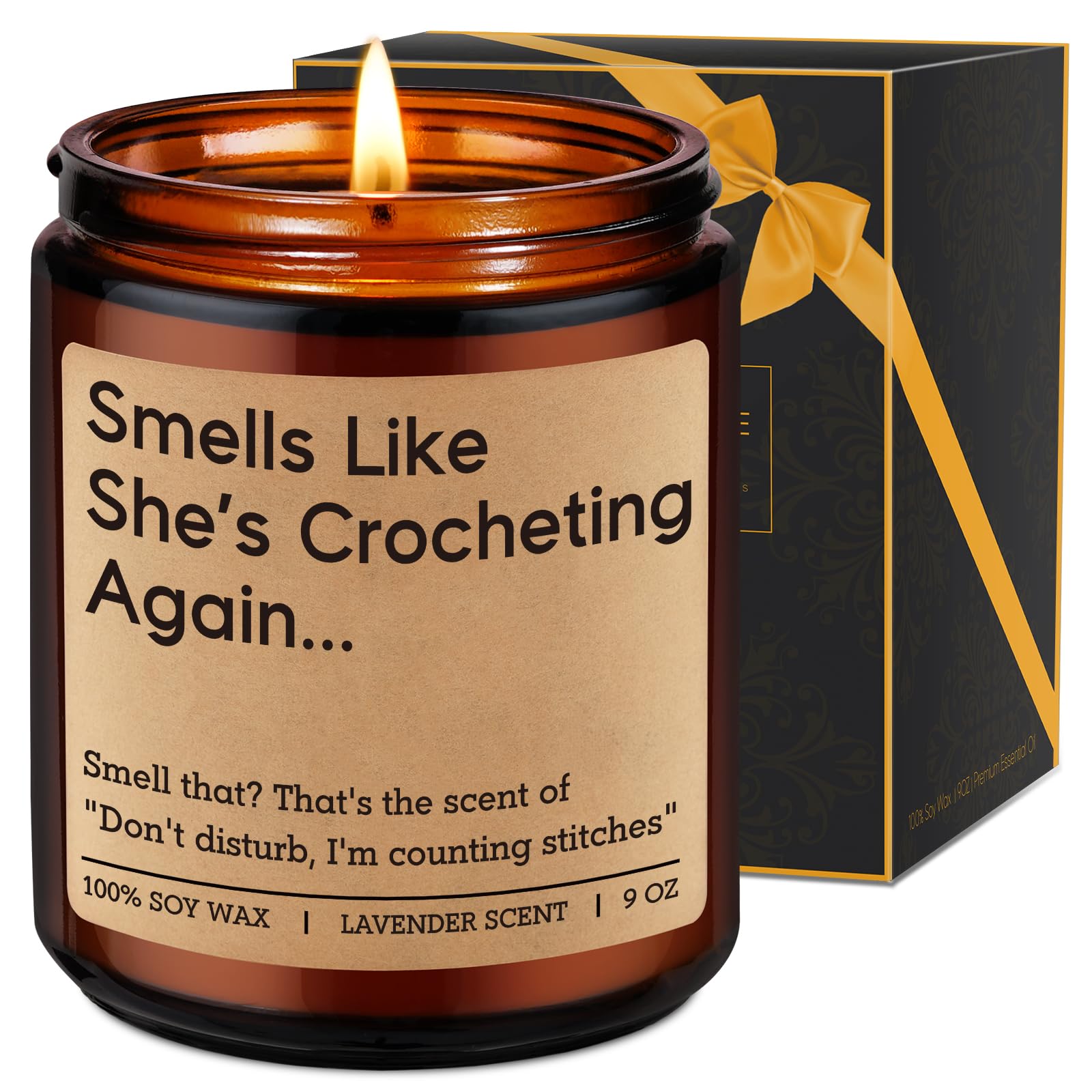 Fairy's Gift Candle Crochet Gifts for Women, Funny Gifts for Crocheters, Knitters, Crochet Lovers - Cool Ideas for People Who Crocheted, Mothers Day, Birthday Crocheting Presents for Knitting Crafter