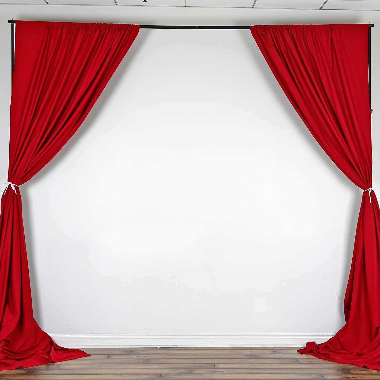 BalsaCircle 10 ft x 10 ft Red Polyester Photography Backdrop Drapes Curtains Panels - Wedding Decorations Home Party Reception Supplies
