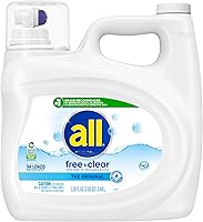 all Free Clear Liquid Laundry Detergent, Hypoallergenic & Dye/Perfume Free, 118 oz, 94 Loads for Sensitive Skin