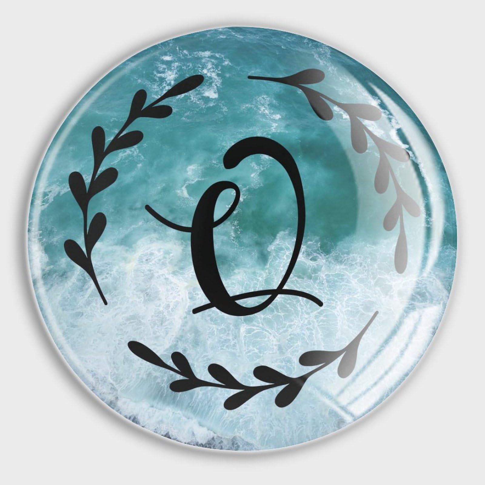 Imanes de nevera con monograma inicial Q para pizarra blanca, alfabeto floral, corona de vidrio, imanes pequeños para nevera, lavavajillas, aula, decoración de pizarra, 4 piezas
