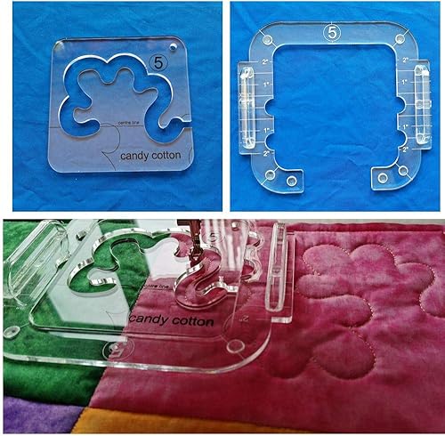 Miniatura 3 de Plantilla de acolchado de movimiento libre de HONEYSEW serie 5 con marco acolchado para regla de máquina de coser doméstica