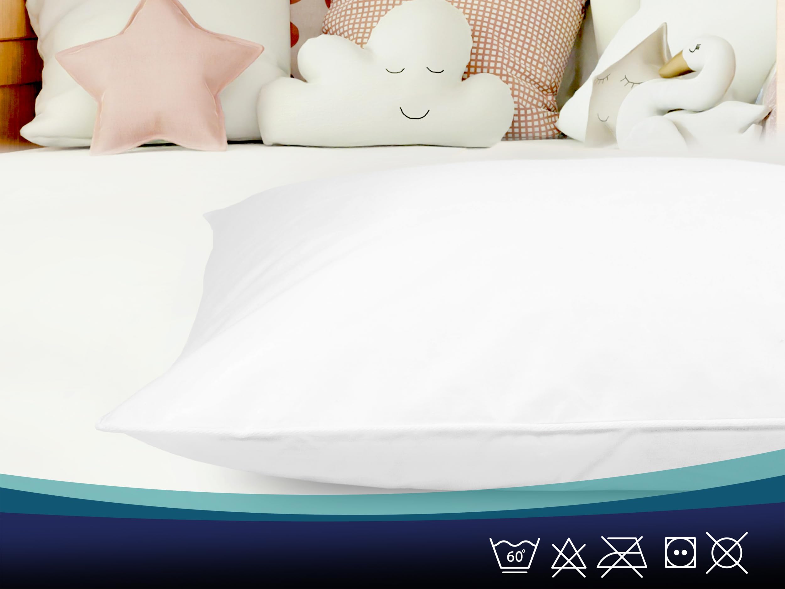 ZOLLNER - Lot de 1 - Couette bébé - Blanc - 80x80 cm - Coton | STANDARD 100 by OEKO-TEX - lavable à 60°C - QUALITÉ HÔTELIÈRE