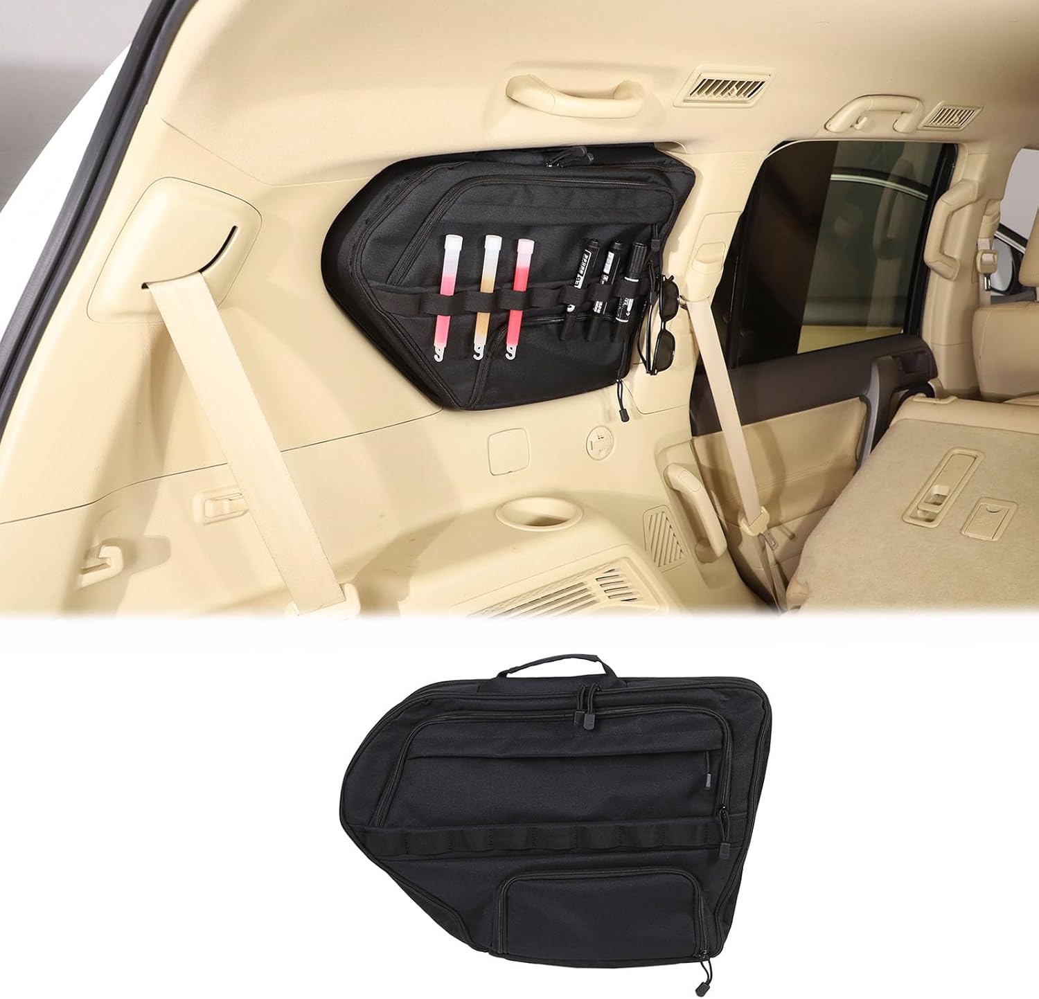 Rear Side Window Storage Bag Compatible with Toyota Land Cruiser Prado 2010-2022, Trunk Storage Bag Organizer Accessories (Right Side)