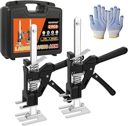 NAVONA Paquete de 2 elevadores de brazo que ahorra trabajo, dispositivo de elevación multifunción de ajuste de altura de 15.5 pulgadas, elevador de