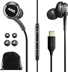 Samsung AKG Fones de ouvido intra-auriculares originais USB tipo C com controle remoto e microfone para música, chamadas telefônicas, trabalho - Isolamento de ruído profundo graves, inclui bolsa de