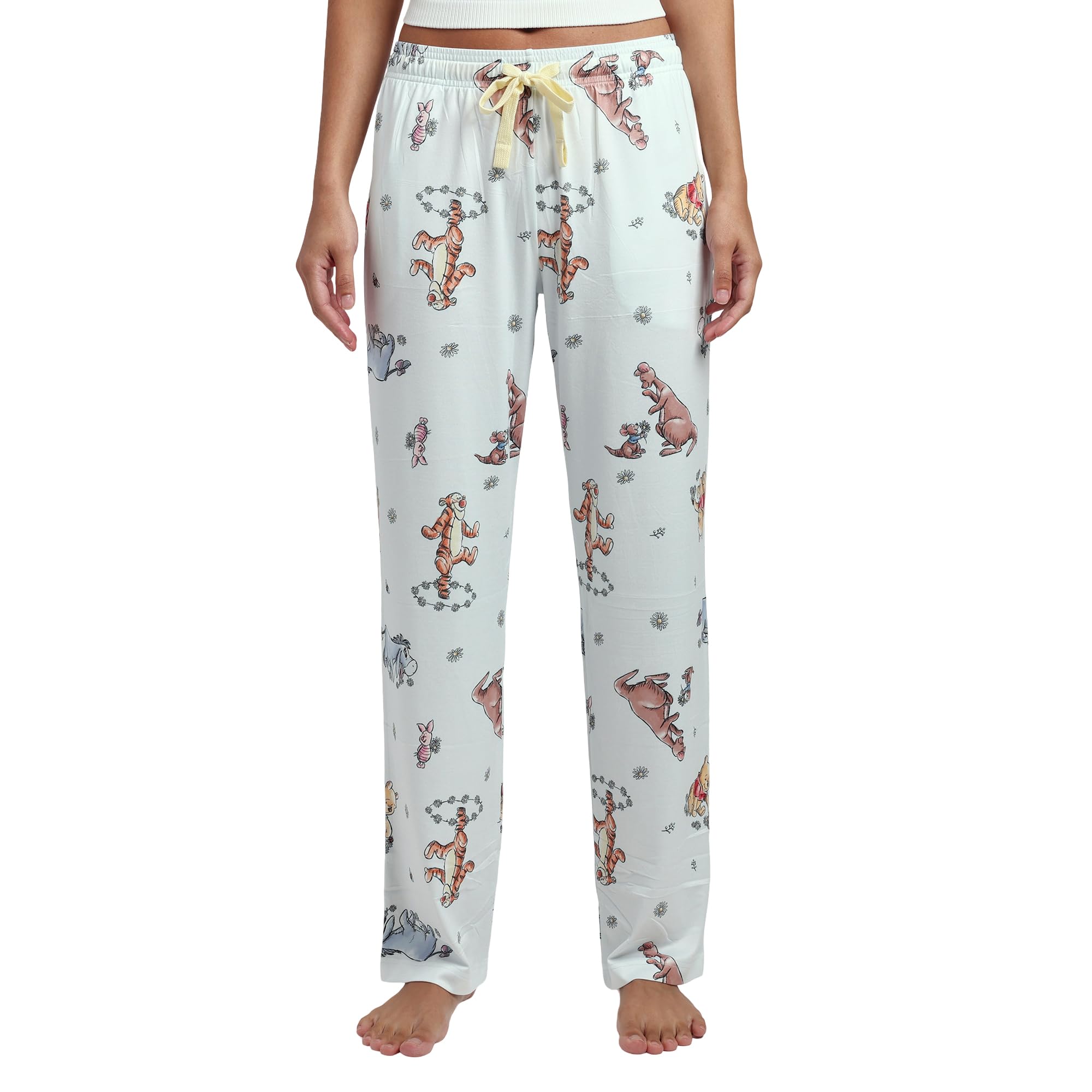 Bioworld Winnie The Pooh All-Over Print Women's Sleep Pajama Pants, Winnie the Pooh Aop Blue, Large