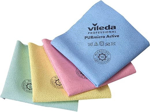 Vileda Professional,Panno microfibra PURmicro Colors,4pz,38x35cm,Multiuso