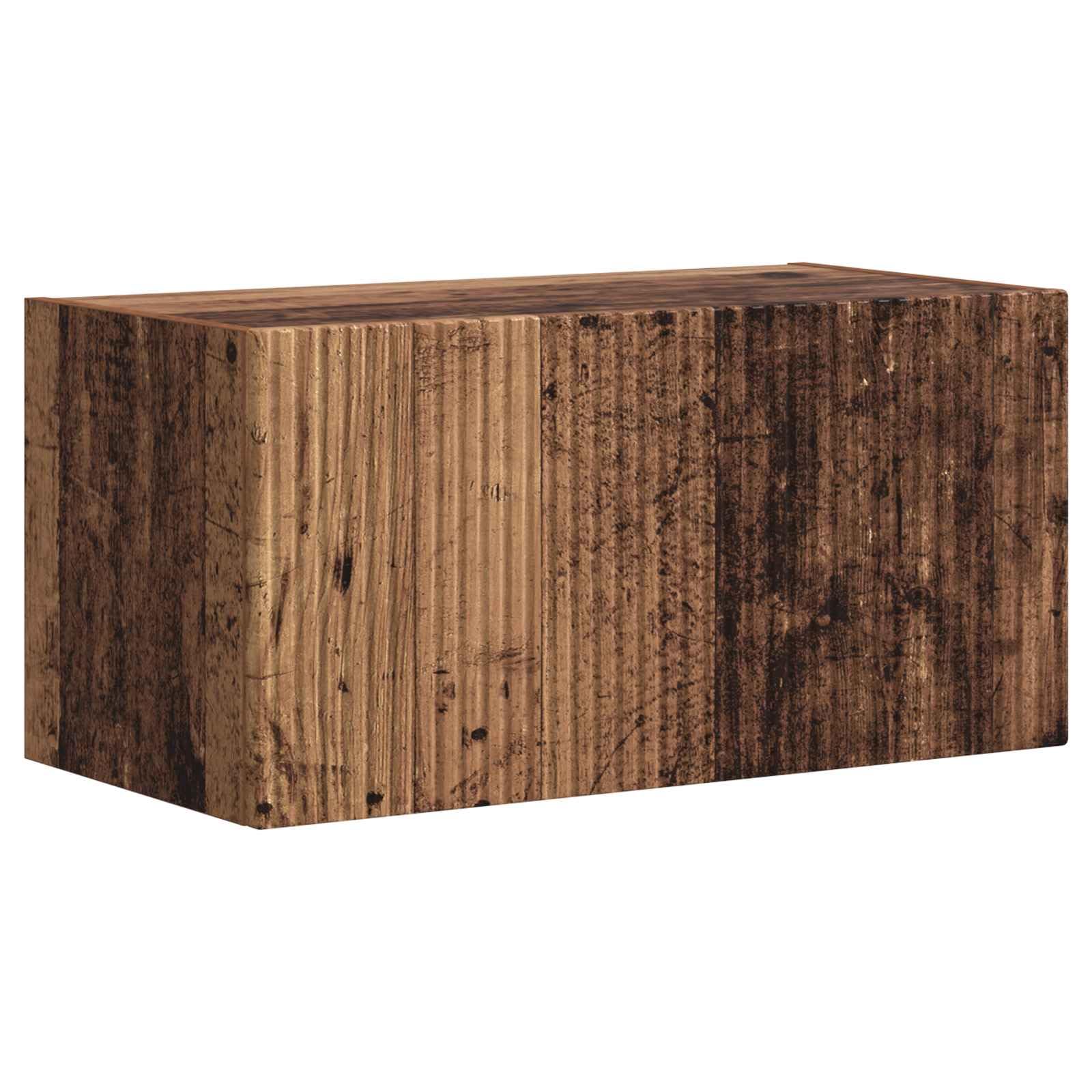 Set da 4 Mobili Porta TV a Parete in Legno Ingegnerizzato | Credenza sospesa per soggiorno con ante a ribalta 90 gradi e ripiani interni, ideale per riordinare console e DVD.