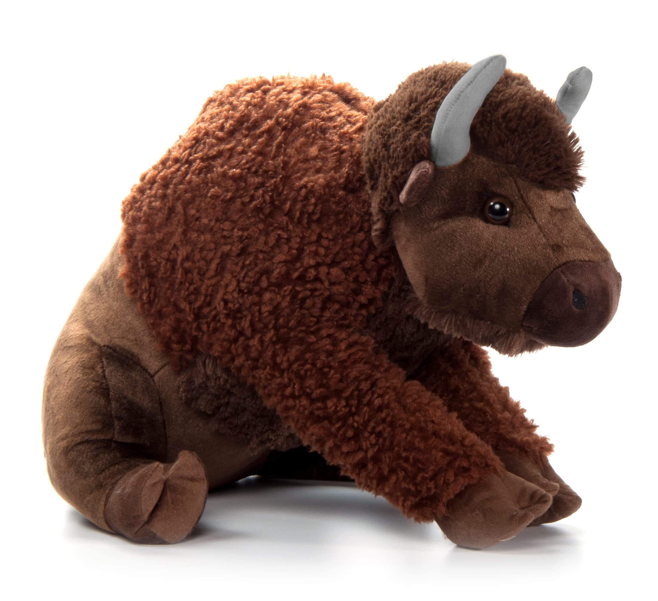 The Petting Zoo Bison Plushie, Gifts for Kids, Wild Onez Wildlife Animals, Jumbo Brown Bison Plush Toy 20 inches