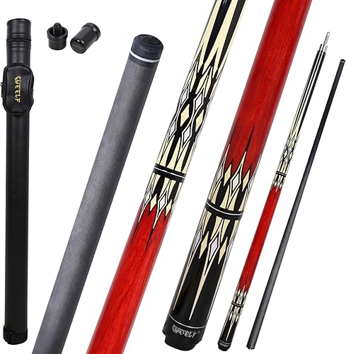 Miniatura 10 de Taco de Billar de Fibra de Carbono de 2 Piezas con Punta de 12.5mm (0.492 in) Profesional de Baja Deflexión con Junta de Perno 3/8 x 8