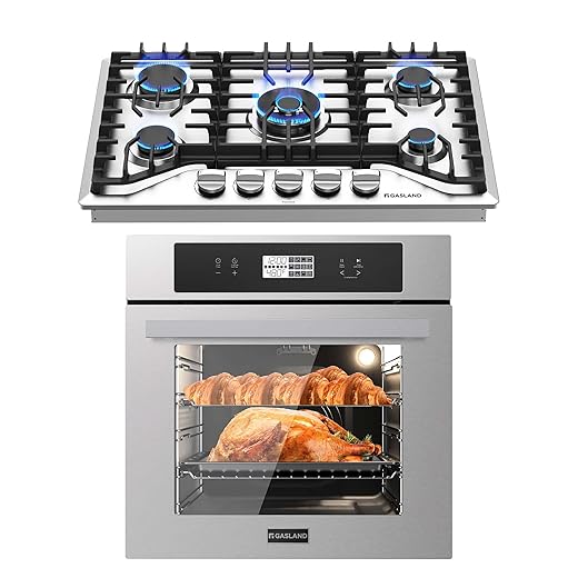 GASLAND 24 Inch Electric Wall Oven + 30 Inch Gas Cooktop