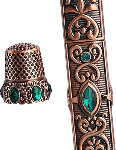 Miniatura 6 de Deevoka Estuche de aguja de dedal de costura en relieve, punto de cruz victoriano, almacenamiento de punto de cruz, acolchado vintage, herramientas