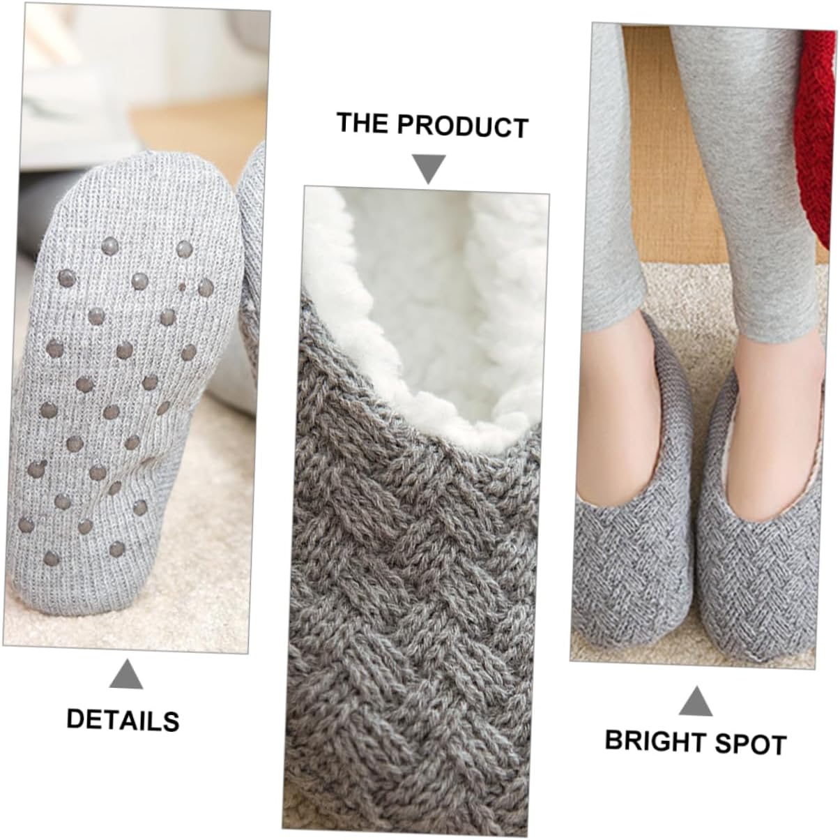 Cozy Winter Warm Slipper Socks Grippers Fuzzy Grip Socks for Adult Skid