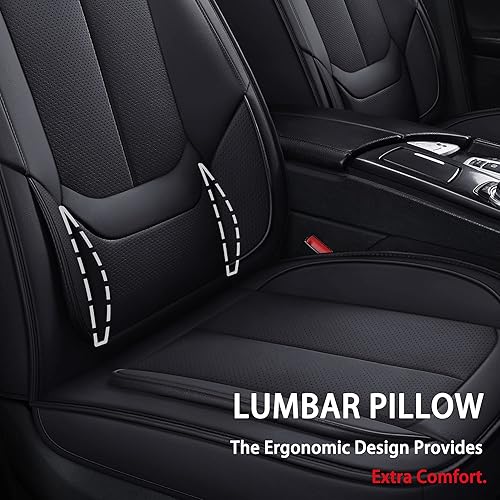 Miniatura 3 de TOMIC Nephele - Juego completo de 5 fundas de asiento de automóvil, de cuero impermeable, universal, para Nissan Honda Civic CRV Hrv Kia Sorento