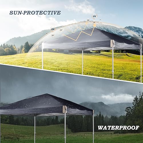Miniatura 6 de Aoodor Tienda de campaña desplegable de 10 x 10 pies, sombra instantánea portátil para camping, fiestas y eventos al aire libre, marco de hierro