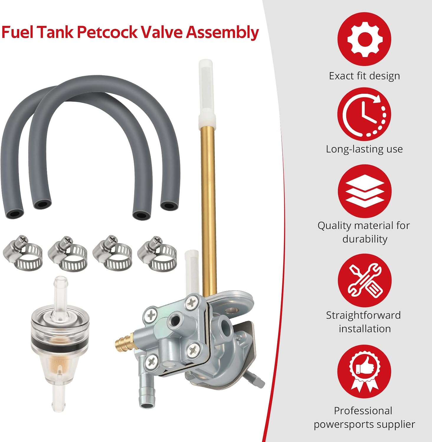 JAVIK Fuel Tank Petcock Valve Assembly For Kawasaki KLR650 1987-2018 Tengai 650 KL650B 1990-1991 O.E.M# 51023-1148 51023-0003