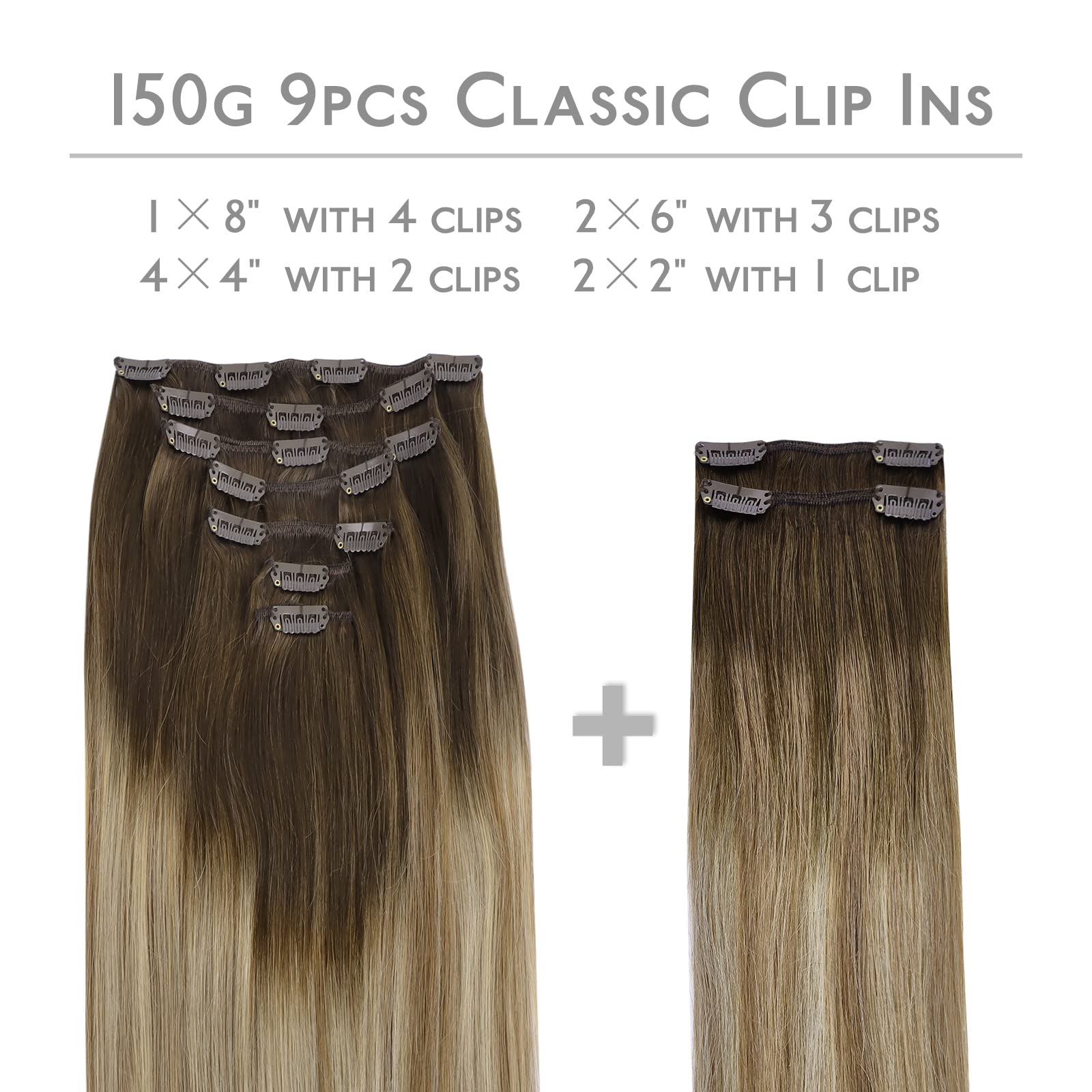 WENNALIFE Clip in Hair Extensions Human Hair 16 Inch 120g 7pcs Dark Brown Hair Extensions Clip in for Women Real Human Hair Double Weft Rallonge Cheveux Humain Extension Real Hair Extensions — view 311