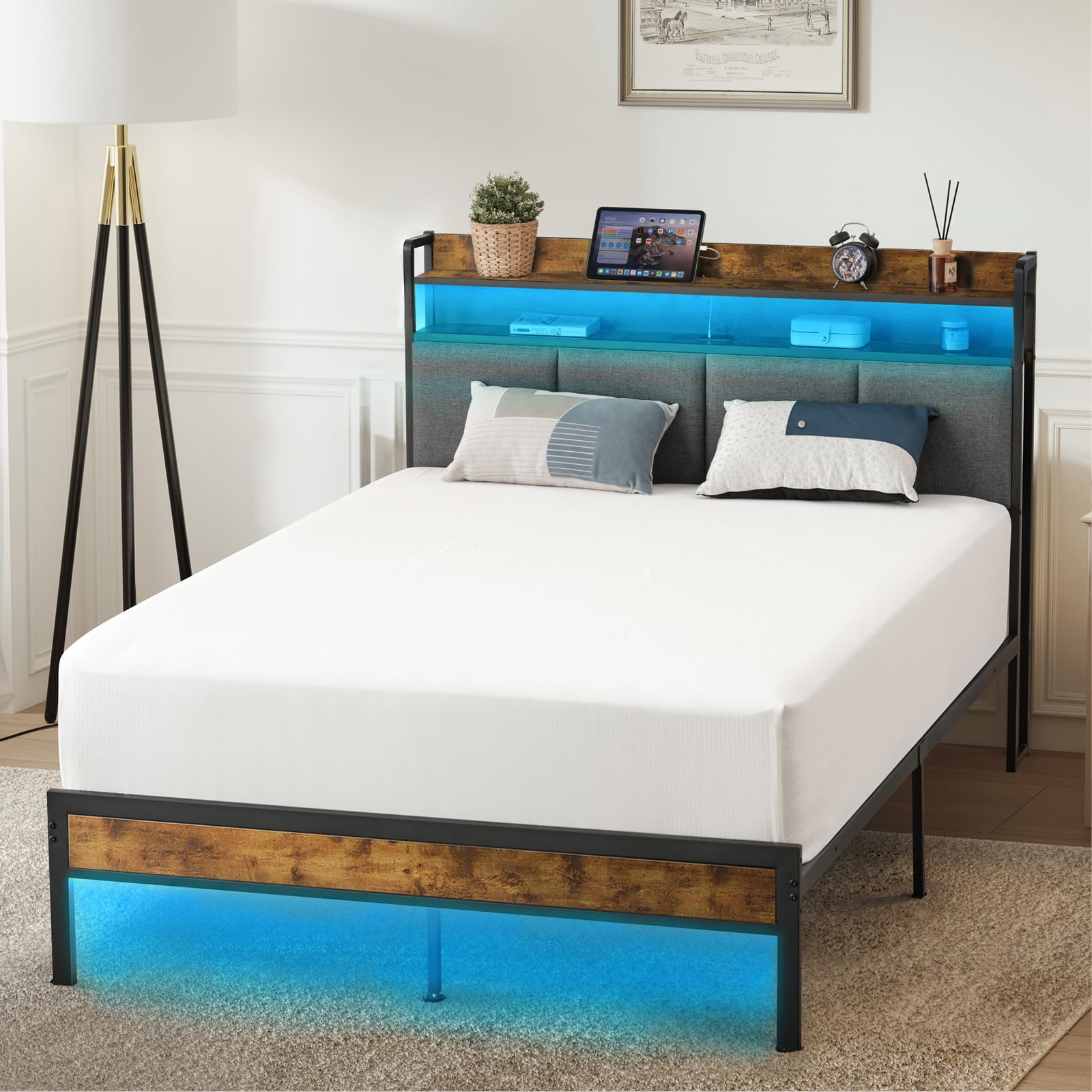 【hy100602】socph bed double Amazon.com: Z-hom Twin Upgraded Bed Frame with Upholstered