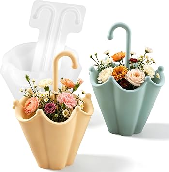 3D Umbrella Silicone Molds for Crafts Small Storage Container Flower Pot Epoxy Resin Molds Cute Organizer Jar Resin Vase Mold Tealight Candle Holder Mold DIY Plaster Cement Casting Craft Home Decor