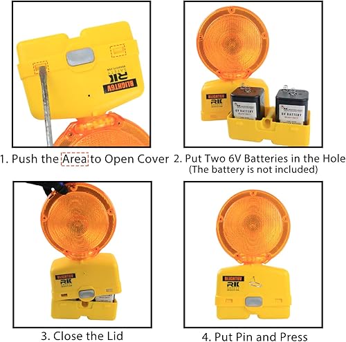 Miniatura 3 de RK BLIGHT6V-1 Premium 03-10-3WAY6V - Luz de barricada de policarbonato, visibilidad de 2 caras, fotocélula, revestimiento UV