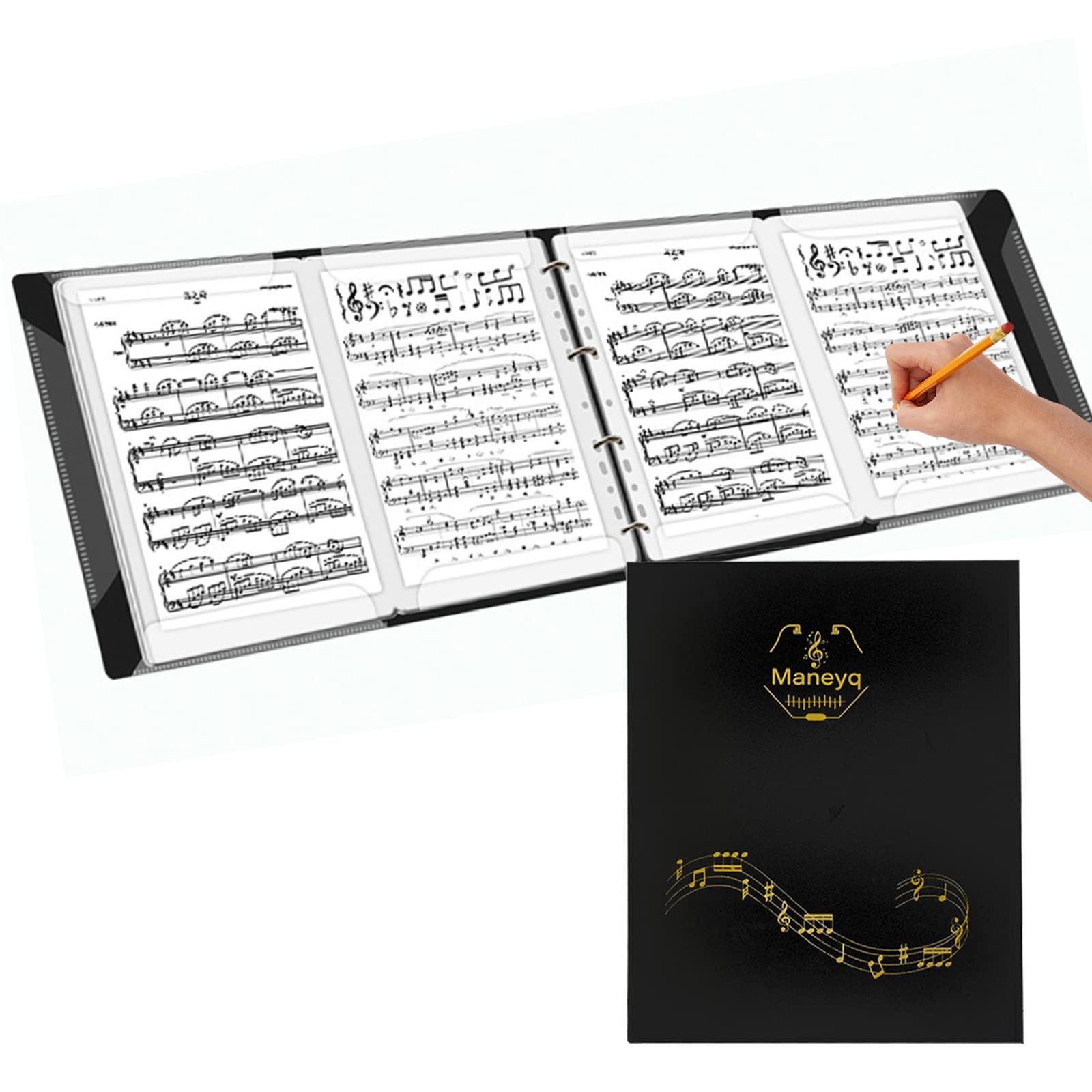 Amazon.co.jp: 4面 楽譜ファイル 48ポケット バインダー 楽譜入れ