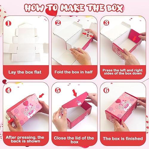 Miniatura 2 de Xanllaxa Caja de regalo sorpresa explosión por dinero, 20 rebotes, plegable, única, caja de regalo roja con confeti, caja de regalo explosiva para