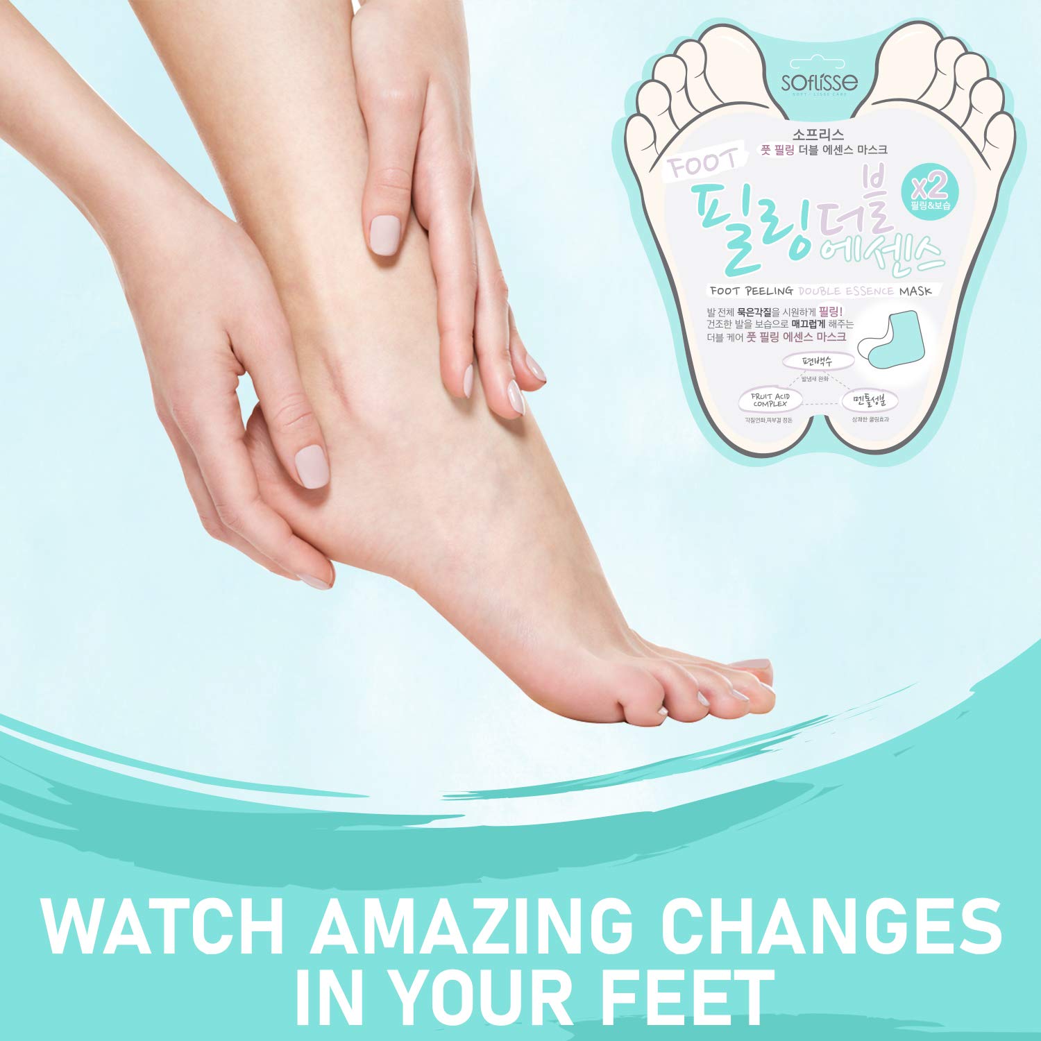 Soflisse Foot Peel Mask Double Essence Mask for Foot Peel Callus Remover, Foot Mask for Baby Foot Peel & Cracked Heel Repair Foot Peeling Mask Foot Mask Feel (10Pack)