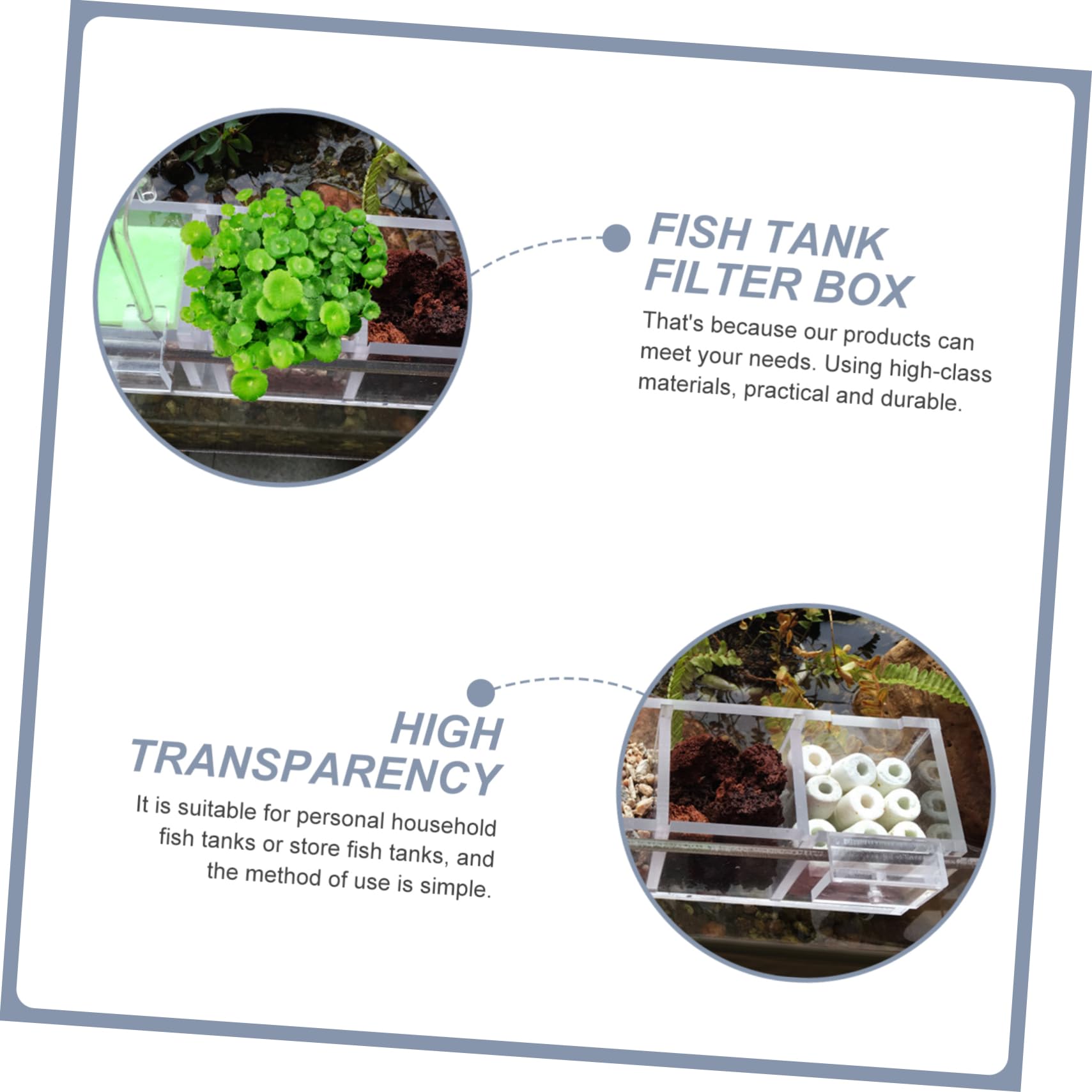 PRETYZOOM Aquarium Filterbox aus Acryl mit Tropffilter Funktion und Leiser Wasserfiltration für Persönliche und Laden Fischbecken Eleganter Filterkasten für Zuhause