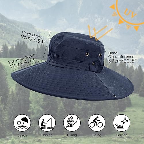 Miniatura 10 de Surblue Sombrero de ala ancha con protección solar UV para pesca, senderismo, camping
