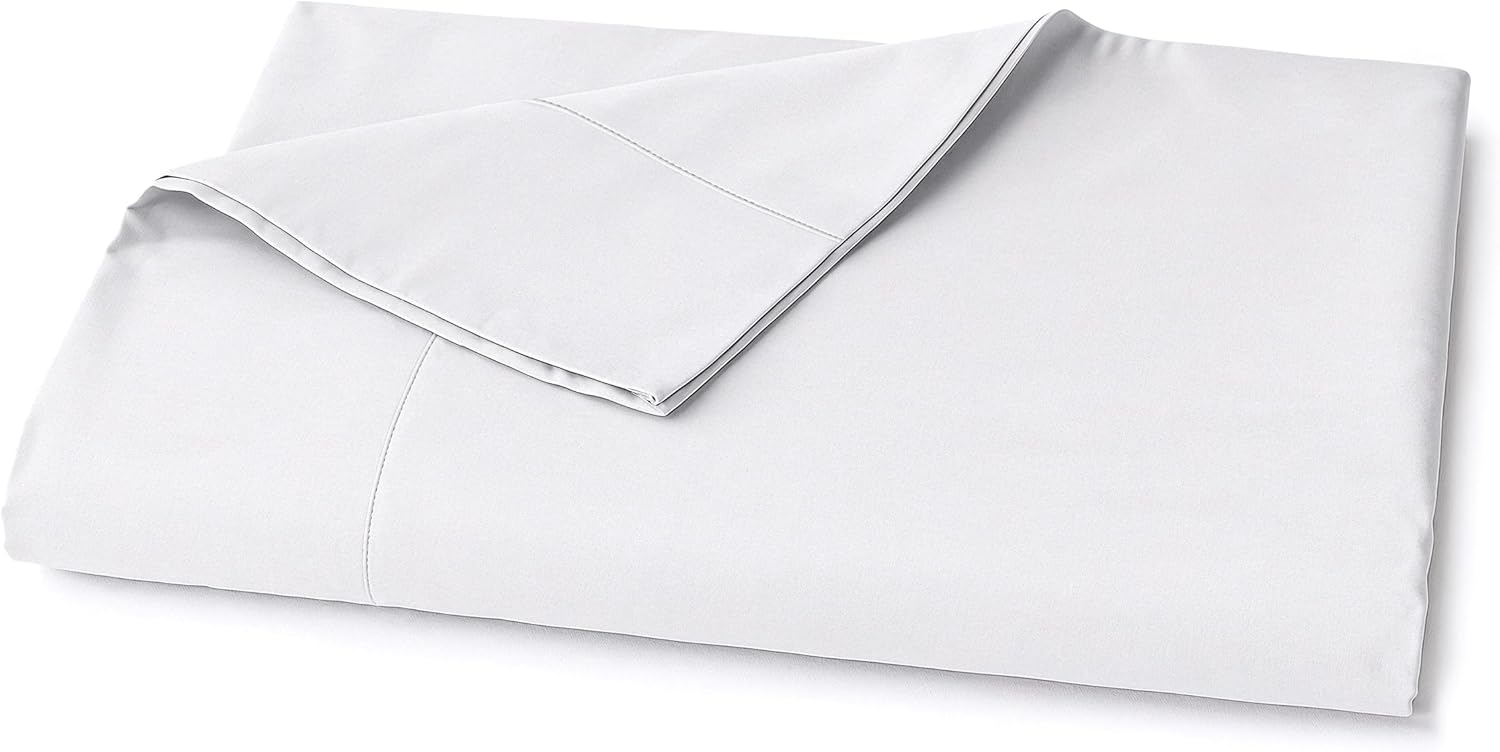 Lane Linen 100% Organic Cotton King Size Flat Sheet Only (108"x104") - Super Soft 100% Cotton King Flat Sheet - Lightweight & Durable Cotton Bed Sheet - White